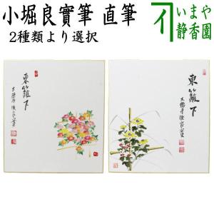 茶道具 色紙画賛 直筆 舞秋風 落葉の画又は満山川 紅葉の画 小堀良實筆