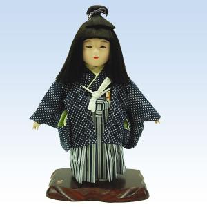 市松人形30号 水色 正絹 友禅 絞り 女の子 いちまつ人形 訳あり 倉庫