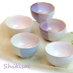 萩焼 窯元 萩陶苑 椿萩窯 茶碗 Shikisai まめ碗皿セット（木箱） 和