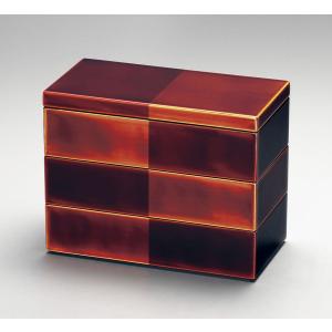 重箱 越前漆器 牡丹彫 漆塗り 三段重箱 19.9cm : おいしい
