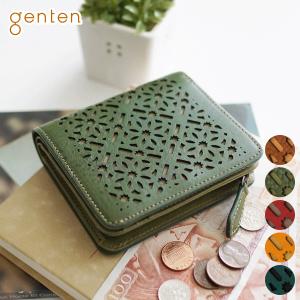 genten（ゲンテン） 財布 カットワーク 二つ折り財布 レディース