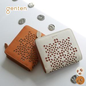 genten（ゲンテン） 財布 カットワーク 二つ折り財布 レディース