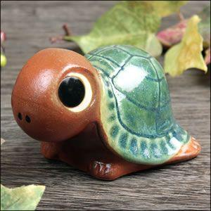 信楽焼 3号福亀 火色 長寿にご利益がある亀 縁起物のかめ置物 陶器カメ