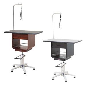 トリミングテーブル ホワイトST 万力式アーム付/W750×D450×H775mm