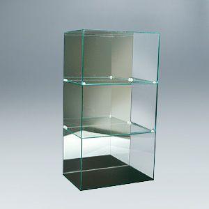 アクリル3段ケースA / ガラスエッジ 背面ミラー/コレクションケース