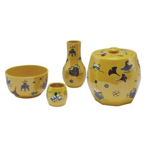 皆具 かいぐ 紺紫交趾 菊唐草 谷口菁嵐作 茶道 茶道具 交趾焼 菊唐草