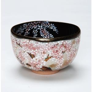 茶道具 抹茶茶碗 色絵茶碗 薩摩焼き 鳳凰 古垣喜一作 薩摩焼 薩摩 茶道