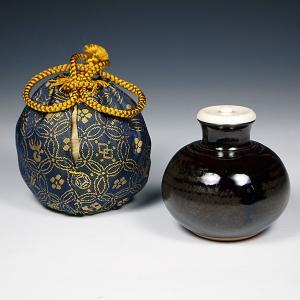 茶道具 濃茶器漢作唐物大名物「本能寺文琳茶入写し」 笹田有祥作 正絹