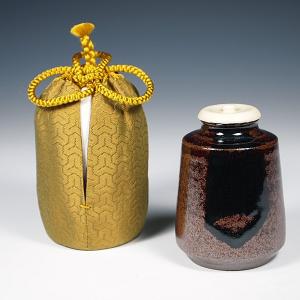 茶道具 濃茶器漢作唐物大名物「本能寺文琳茶入写し」 笹田有祥作 正絹