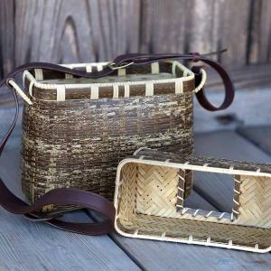 2個セット 竹ビク ミニ 竹魚籠 レトロ アンティーク [TI] : エナドット