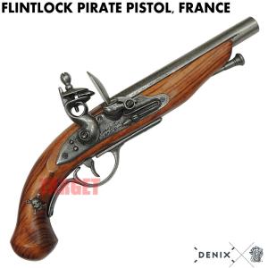 ☆DENIX フリントロック パイレーツピストル ドクロストック グレー