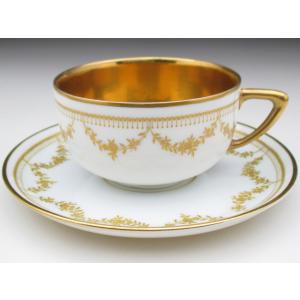 ノリタケ オールドノリタケ 金盛りジュール フライングスワン コーヒー