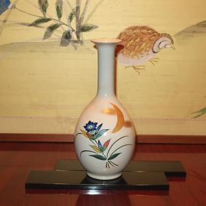 九谷焼 茶道具 香炉 細字 新古今和歌集毛筆 田村金星作 （限定品