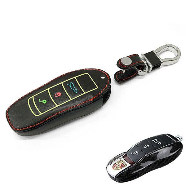 ポルシェ 本革 スマートキーケース B型 蛍光 黒 カバー : カラフルshop