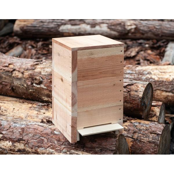 日本蜜蜂重箱式巣箱3段【巣落下防止ワイヤー着脱式】完成品 送料込