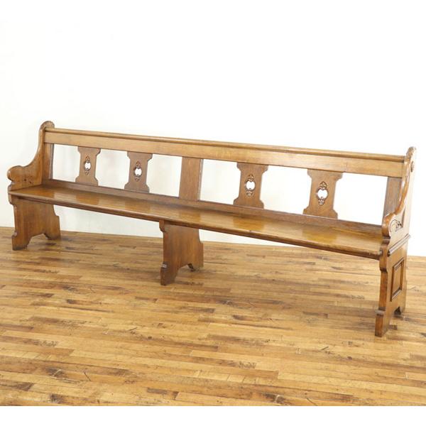 チャーチピュー 幅263×奥47×高87.5(座面42.5)cm 教会で座る長椅子