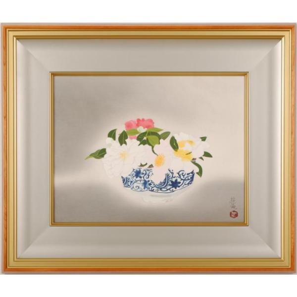 小倉遊亀 山茶花 絵画 花 インテリア 和風 静物画 木版画 プレゼント