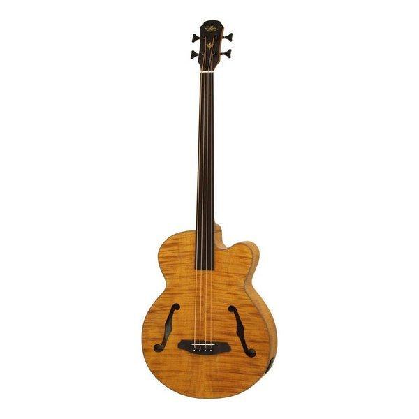 ARIA FEB-F2/FL STBK フレットレス アコベ ケースつき 傷あり ARIA FEB