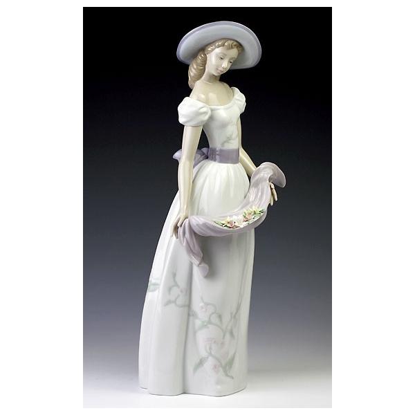 リヤドロ（Lladro リアドロ 陶器人形 置物） 花と少女 かぐわしき花