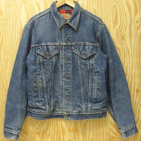 80s リーバイス 71411-0816 Gジャン チェック柄ライナー 40L 古着