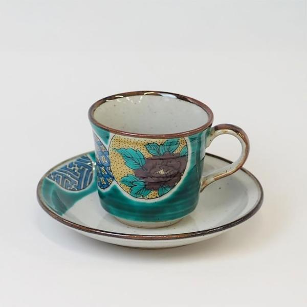 ①九谷焼コーヒーカップ 明治時代輸出品 手書き三十六歌仙 細密画 金彩