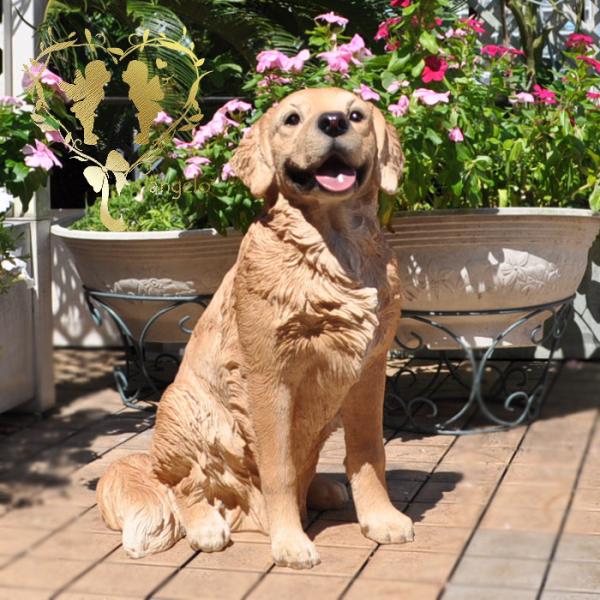 かつゴールデンレトリバー犬 オブジェ置物オーナメント実物大本物
