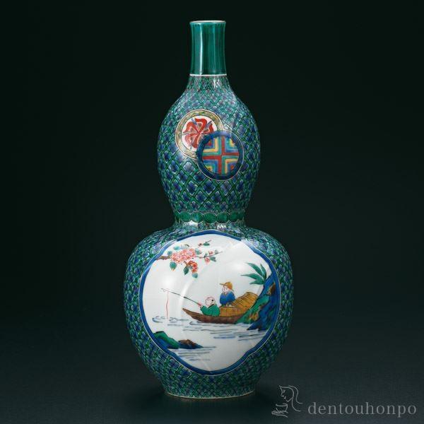 九谷焼壺九谷焼/泰幸手描き壺花瓶鉢