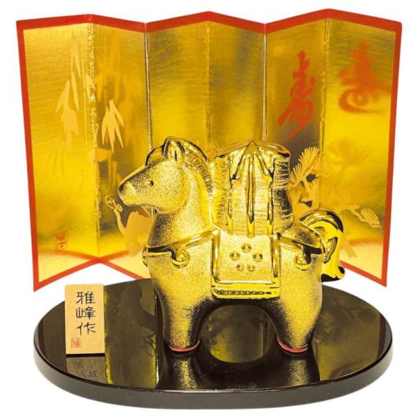 干支 午 置物 馬 うま 2026年/ 開運金彩 福午（俵） /粗品 販促 景品