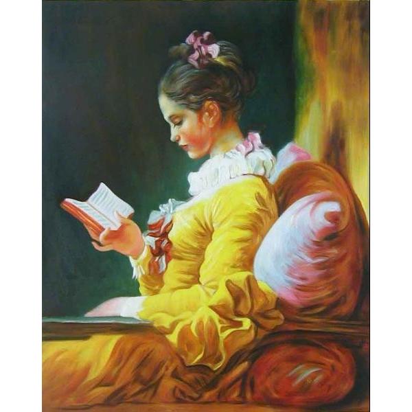 特価油絵 フラゴナールの名作_読書する娘 MA208 : 絵画制作専門