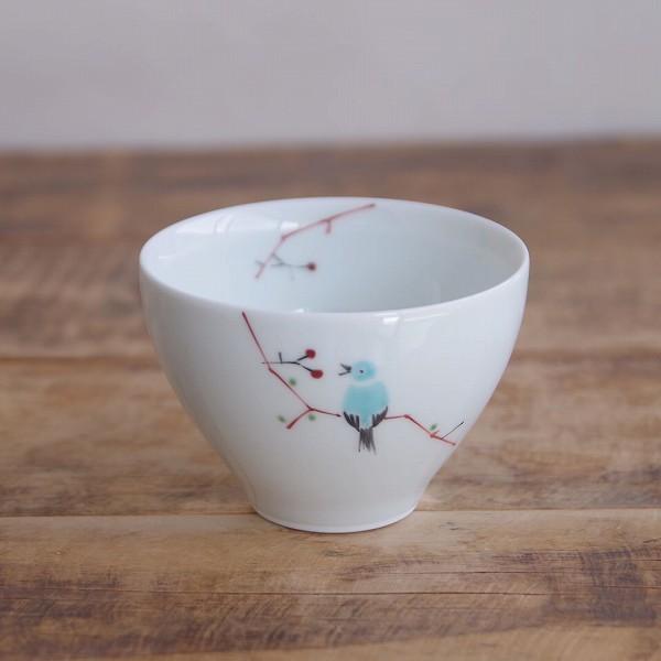 波佐見焼 陶房青 つぐみ 鳥 ミニカップ 煎茶碗 湯呑み フリーカップ 和