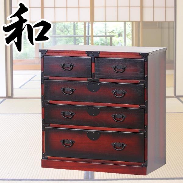 箪笥 引き出し 和風 昭和 レトロ 古風 桐 タンス たんす 完成品 桐箪笥