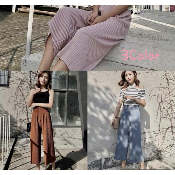 kate spade カラフル プリーツ ロングガウチョパンツ