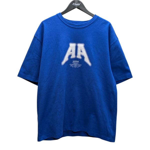 ADER ERROR Nowia プリントTシャツ ホワイト×ブルー XLサイズ ADER