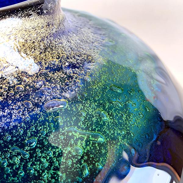 花器 花瓶 沖縄 琉球ガラス フラワーベース 稲嶺盛一郎 茶泡花器