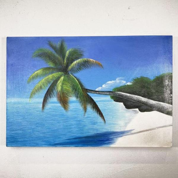 絵画バリ島ヤシの木とハンモック No.0508