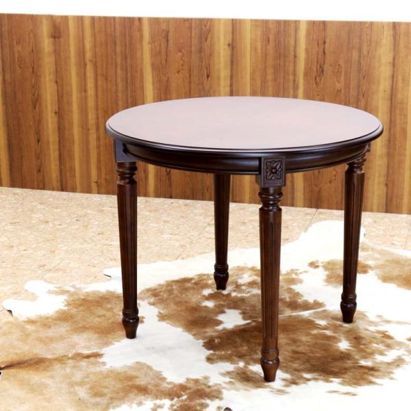 ダイニングテーブル 90cm 円形 象嵌 イタリア 2人用 テーブル