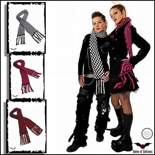 訳あり パンク ファッション フラッグチェック柄 ニットマフラー