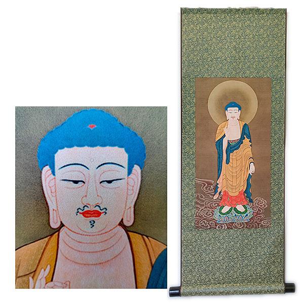 掛け軸 阿弥陀如来 仏画 戌年 亥年 守り本尊 インテリア 仏教 アジアン