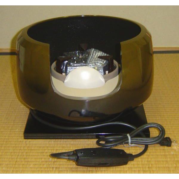 茶道具 風炉釜 電熱風炉 野々田式 面取風炉 合金製 古銅色 炭型電熱器