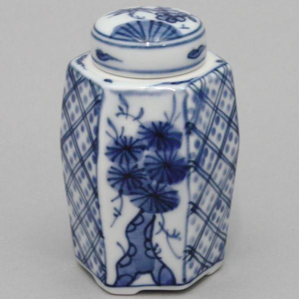 煎茶道具 茶入 六角 三方割 仙月作 茶心壷 茶心壺 茶壷 茶壺 茶道