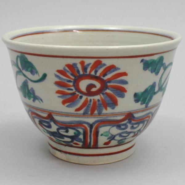 茶道具 抹茶茶碗 紅安南写 菊 黒石窯 紅安南写し 安南茶碗 茶道