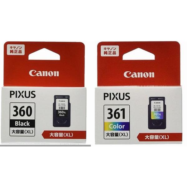 PIXUS キヤノン(CANON) 純正インク BC-360XL ブラック+BC-361XL 3色