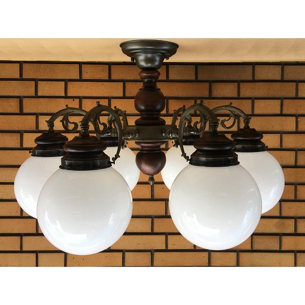 大正浪漫漂う モダンレトロなシャンデリア 【E26-60W×6灯】 / アトリエ