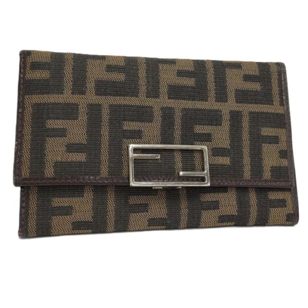 FENDI（フェンディ） 三つ折り財布 ズッカ キャンバス ブラウン : JJ