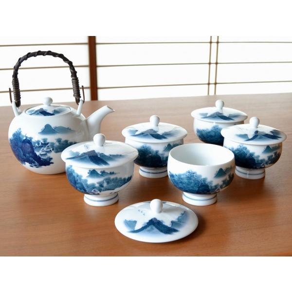 2275 有田焼 畑萬陶苑 茶器セット 急須1客 湯冷し1客 湯呑5客 2275