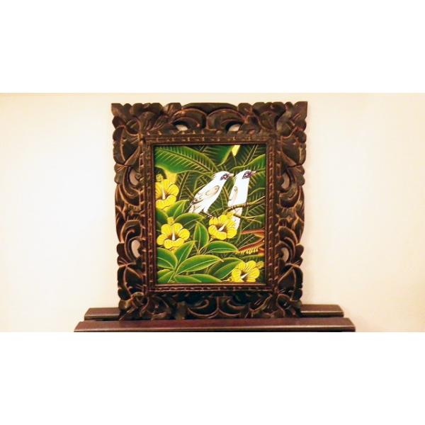 鮮やかで南国チックな飾りやすいサイズのバリ絵画！63/33cm 【公式通販】