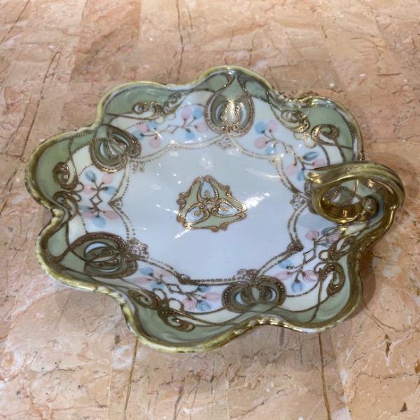 豪華金彩アールヌーボー 薔薇唐草模様 茶壷＆糖器セット 手彩金盛上