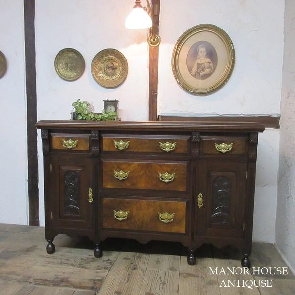 イギリス アンティーク 家具 キャビネット リビングボード 食器棚