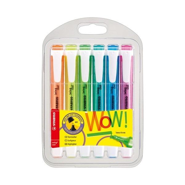 STABILO（スタビロ） スイングクール 6色セット/ 蛍光ペン セット 水性