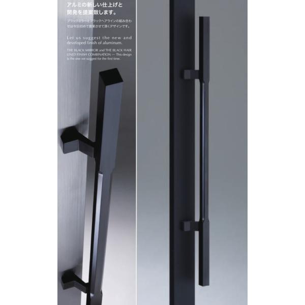 送料無料 アルマイトブラック取手（両面用）フラッシュドア・ガラス